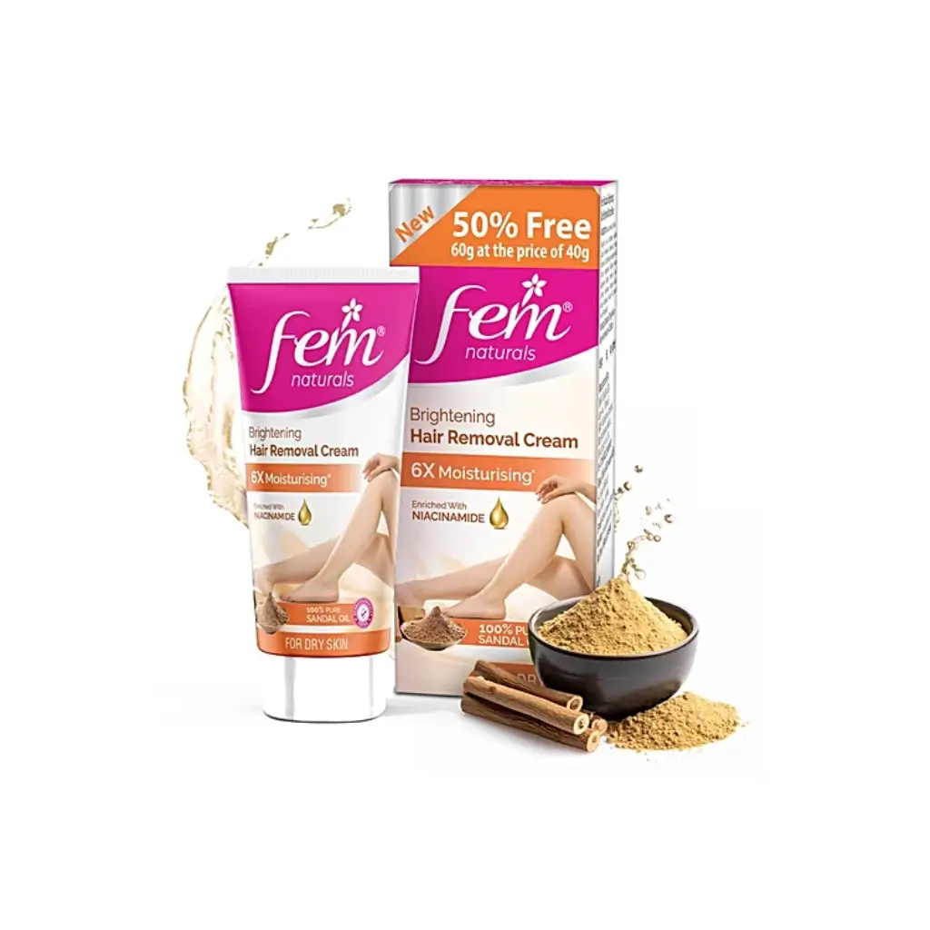FEM NATURAL BRIGHTENING HAIR REMOVAL CREME SANDLE 40+20G