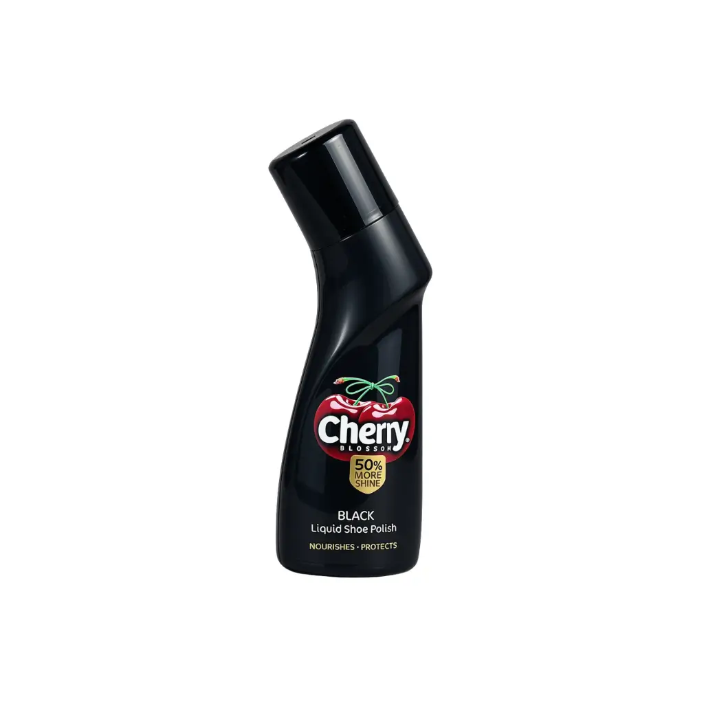CHERRY BLOSSOM BLACK LIQUID SHOE POLISH NOURISHES PROTECTS 75 ML