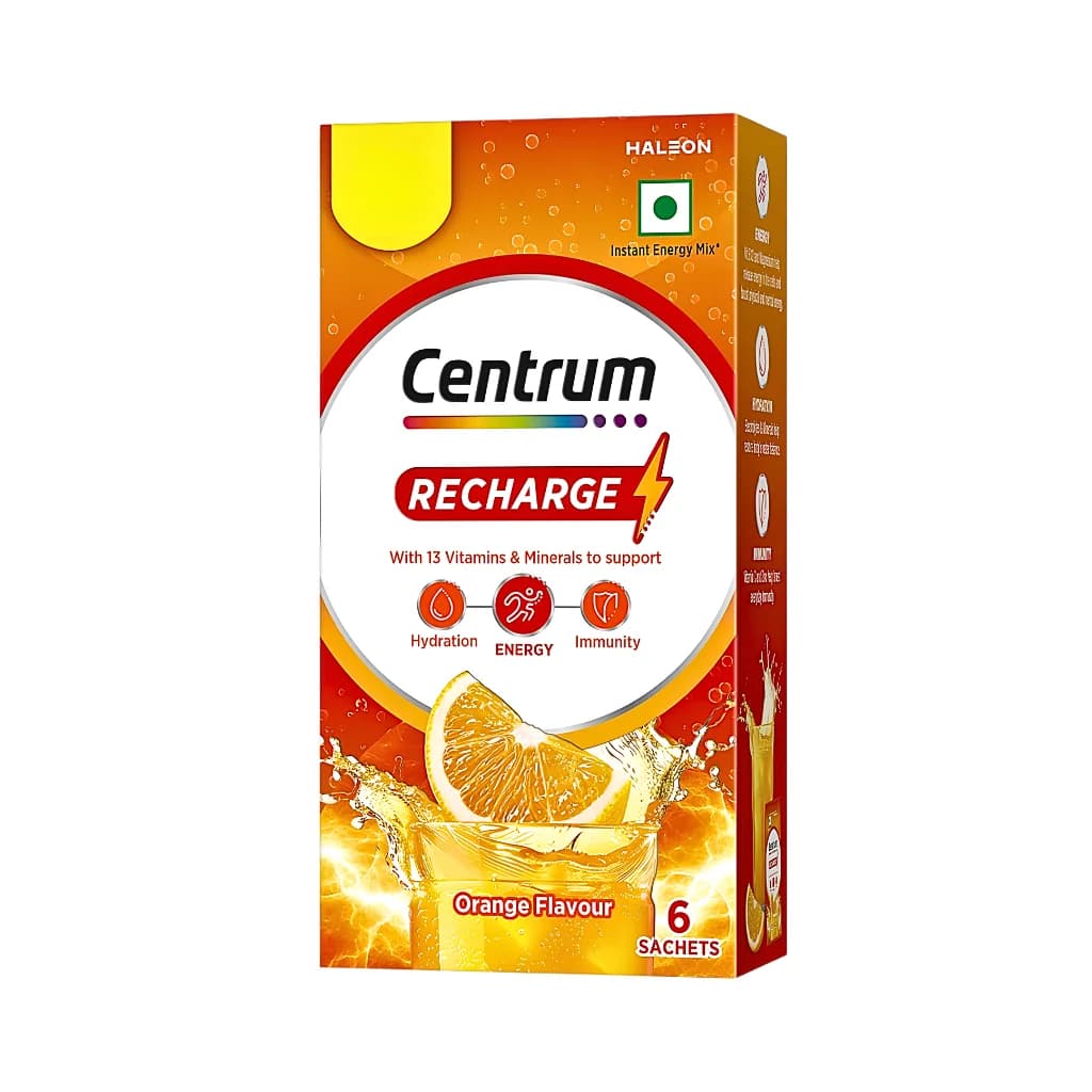 CENTRUM RECHARGE ORANGE FLAVOUR 6 SACHETS 5 GM