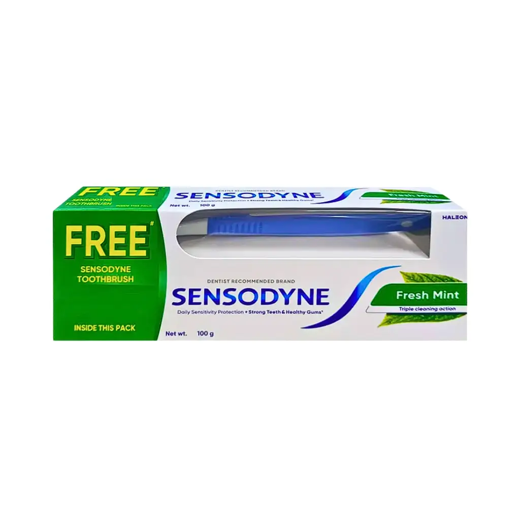 SENSODYNE FRESH MINT TOOTHPASTE 100 GM +FREE TOOTHBRUSH