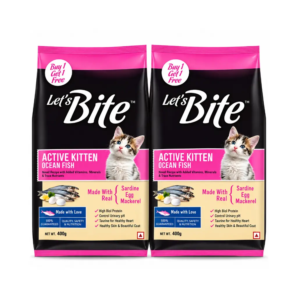 LETS BITE ACTIVE KITTEN OCEAN FISH BUY 1 GET 1 400 G