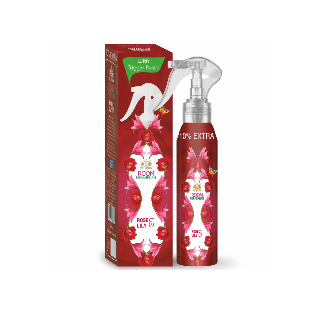 ST. JOHN ROOM FRESHENER ROSE & LILY 250ML WITH TRIGGER PUMP