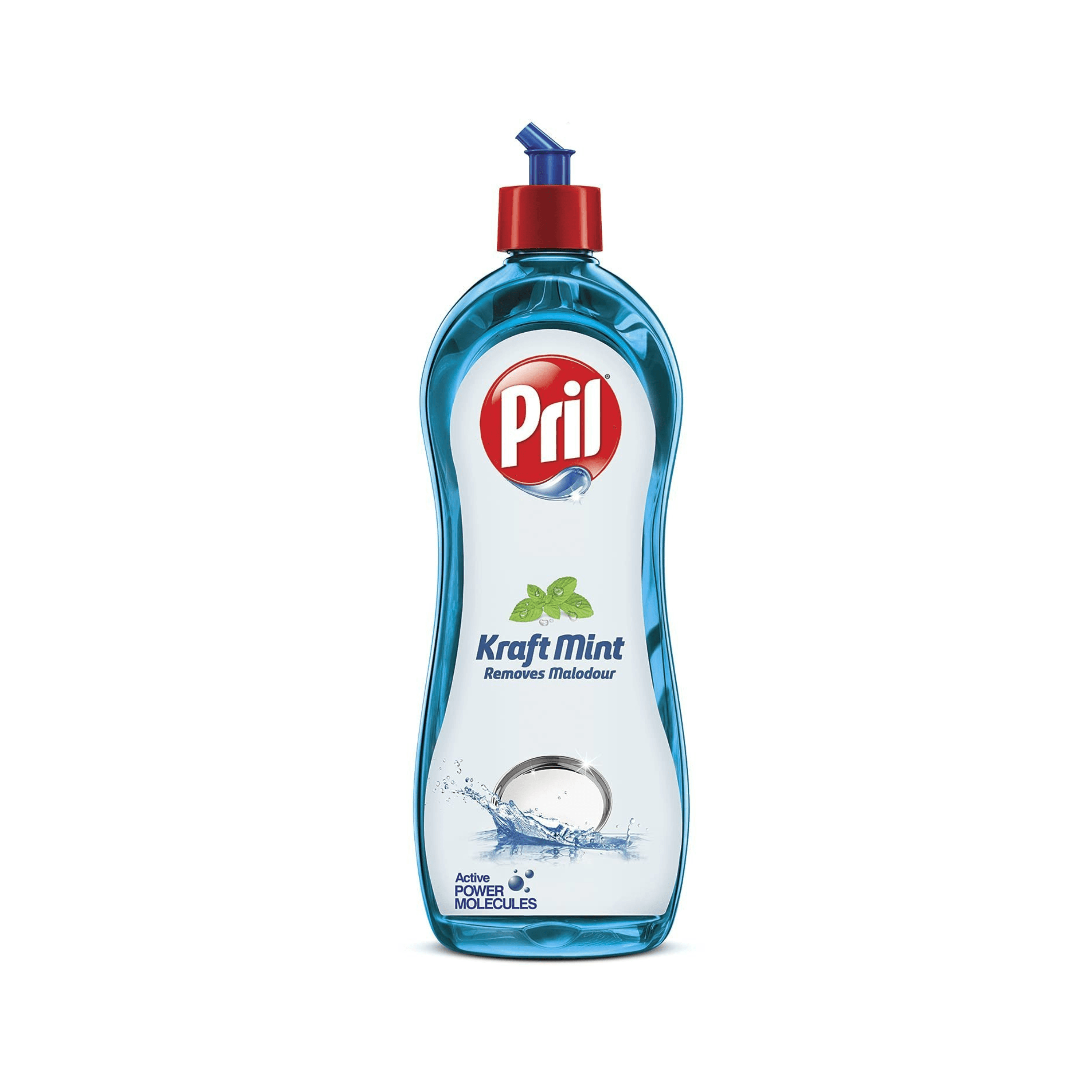 Pril Kraft Mint Liquid Dishwash Gel -750ml -Malodour Removal Specialist | Insta Clean | Suitable for cleaning Non-Veg Cooked Utensils or Strong Smelling Food was served | Zero White Residue | Packaging may vary