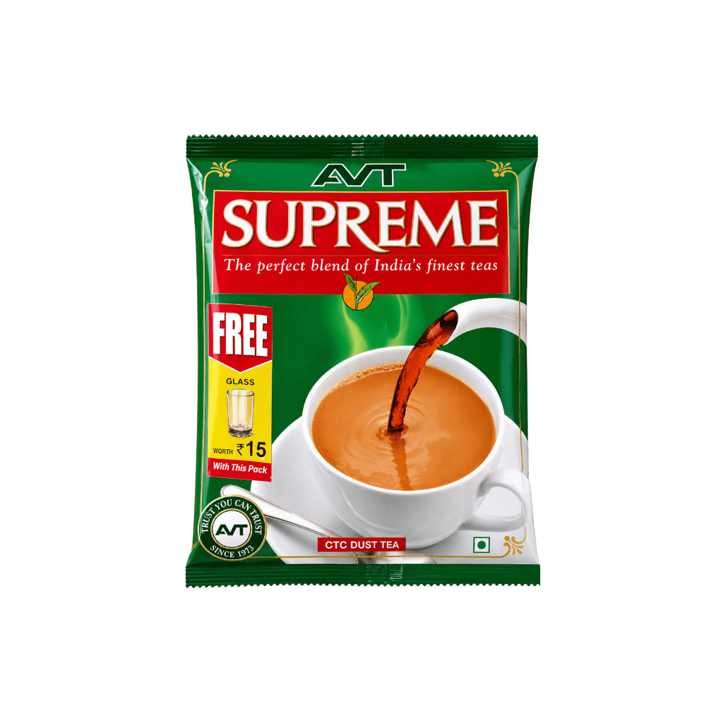 AVT SUPREME DUST TEA 250 GM FREE GLASS WORTH ₹15