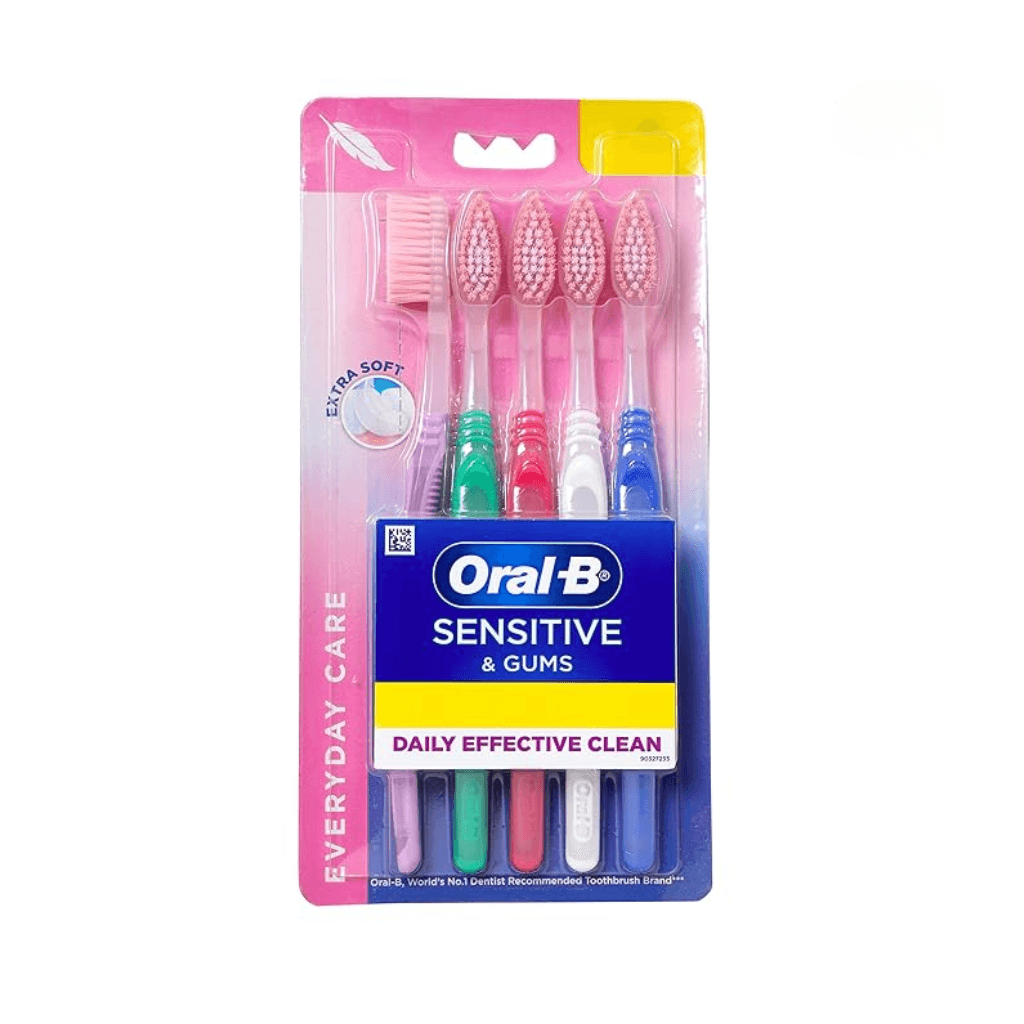 ORAL-B PRECISION CLEAN SENSITIVE SOFT MANUAL TOOTHBRUSH FOR ADULTS (FAMILY PACK OF 4)