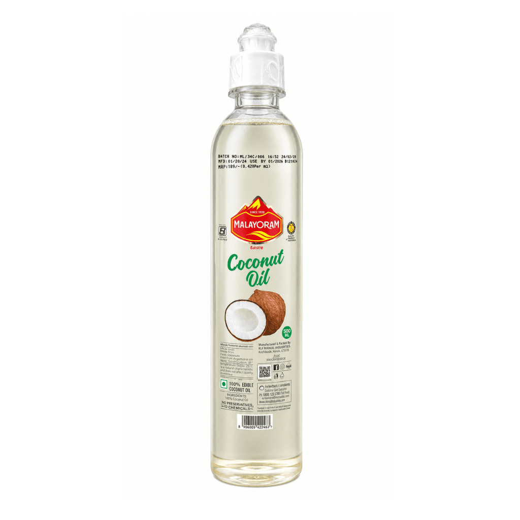 MALAYORAM 100% pure Coconut Oil PET Bottle (500 ml)