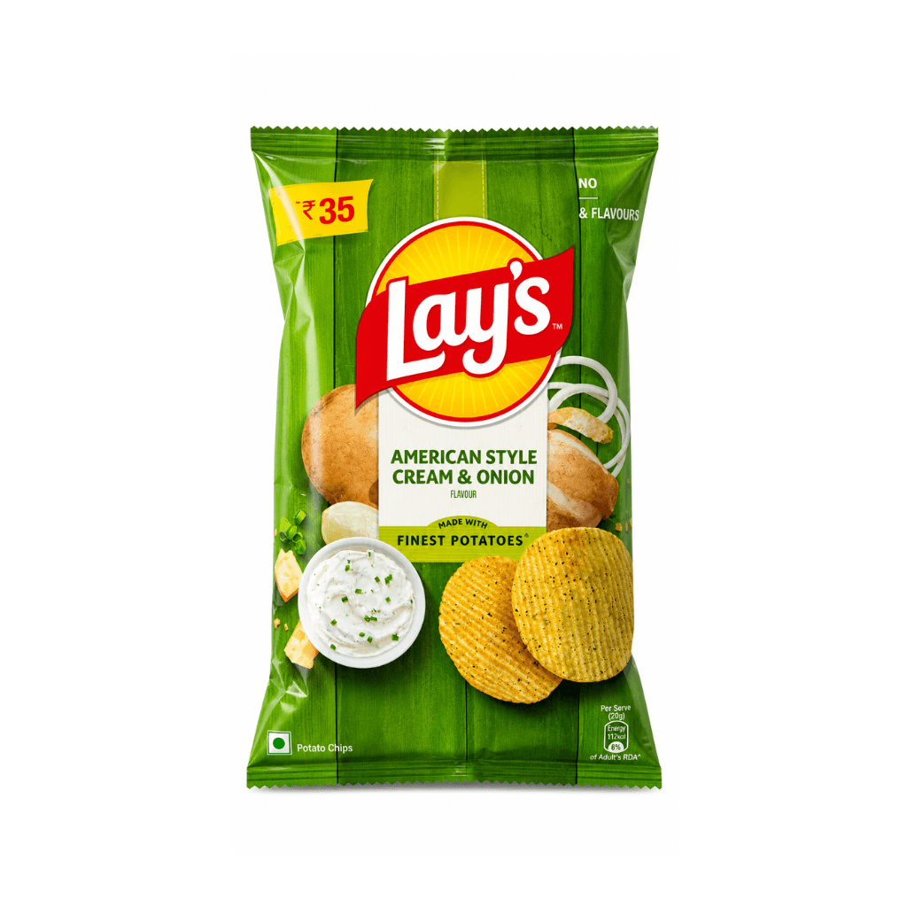 LAYS POTATO CHIPS AMERICAN STYLE CREAM & ONION FLAVOUR 75 GM