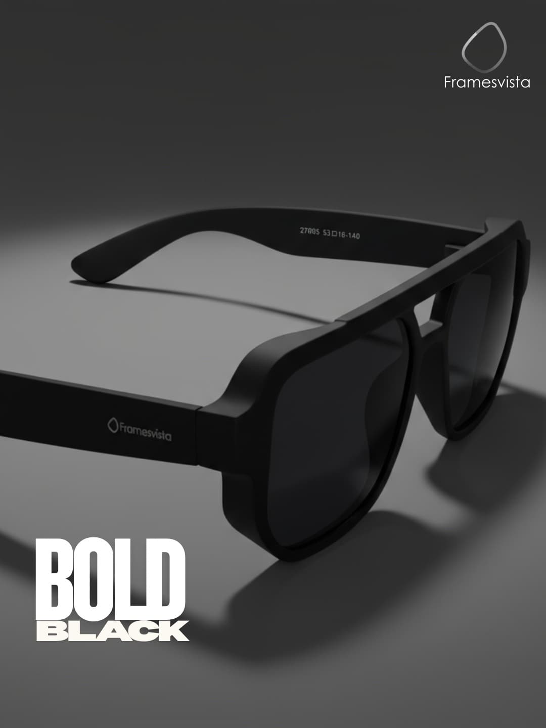 Framesvista Noir Square Sunglasses For Men – UV Protection