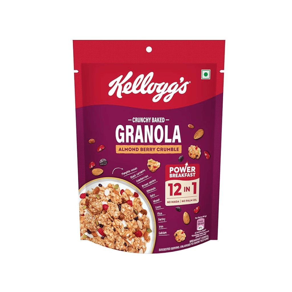 KELLOGG'S CRUNCHY ALMOND BERRY CRUMBLE GRANOLA 140MG