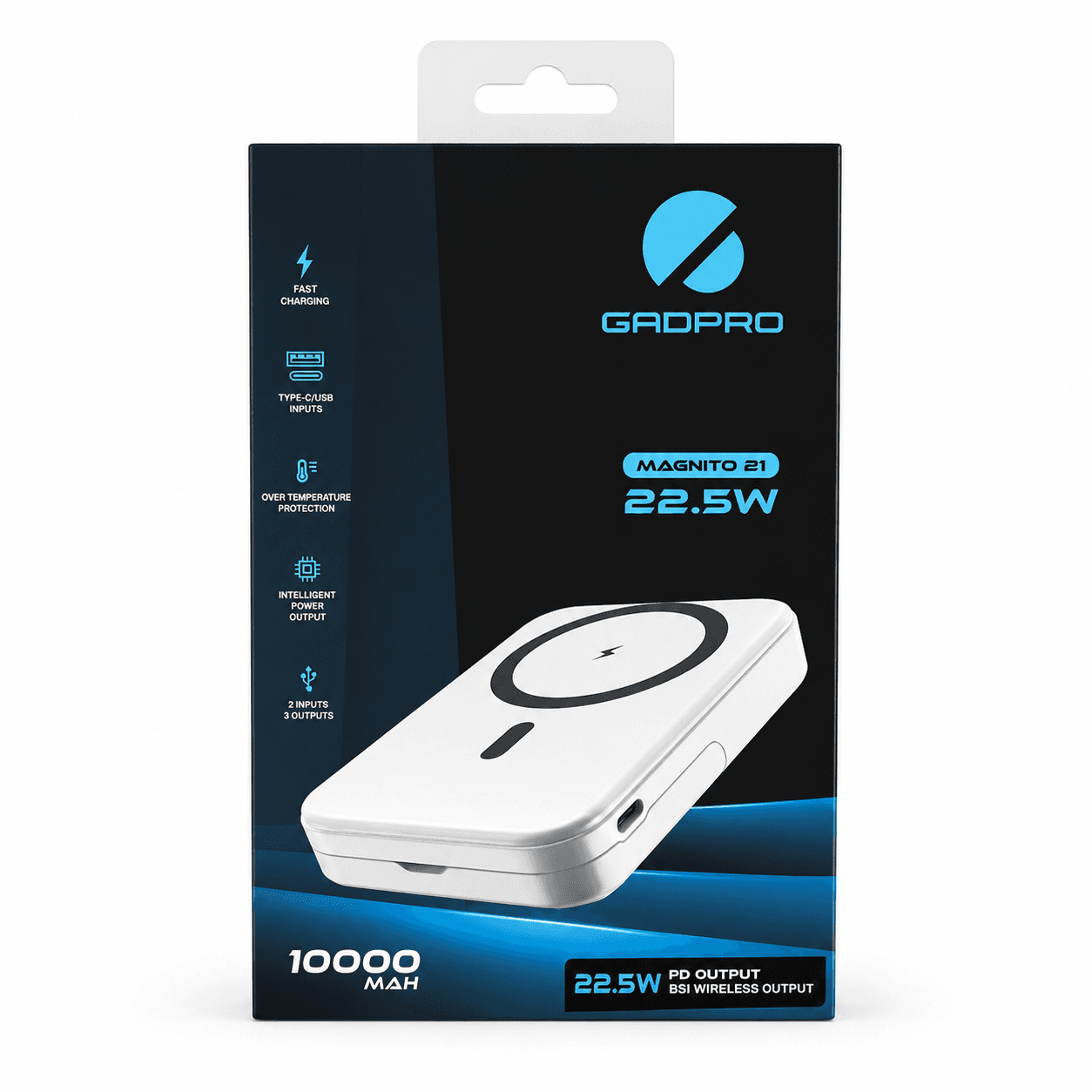 GADPRO Magnito 21 10000mAh 22.5W Magnetic Wireless Power Bank
