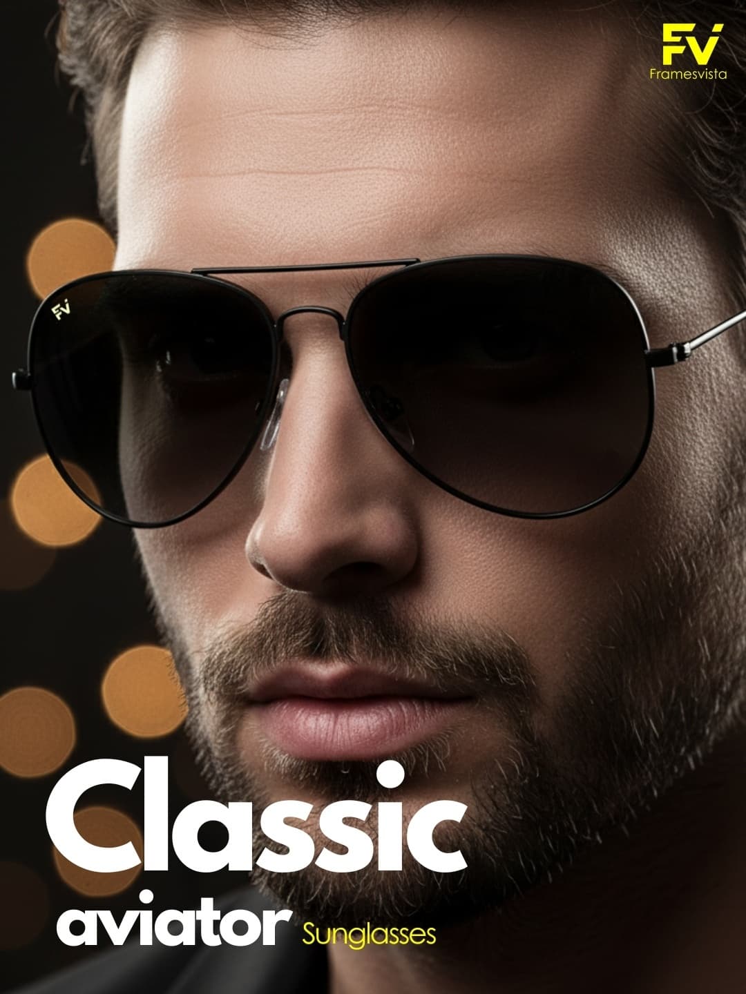 Framesvista Full Black Polarized Aviator Sunglasses
