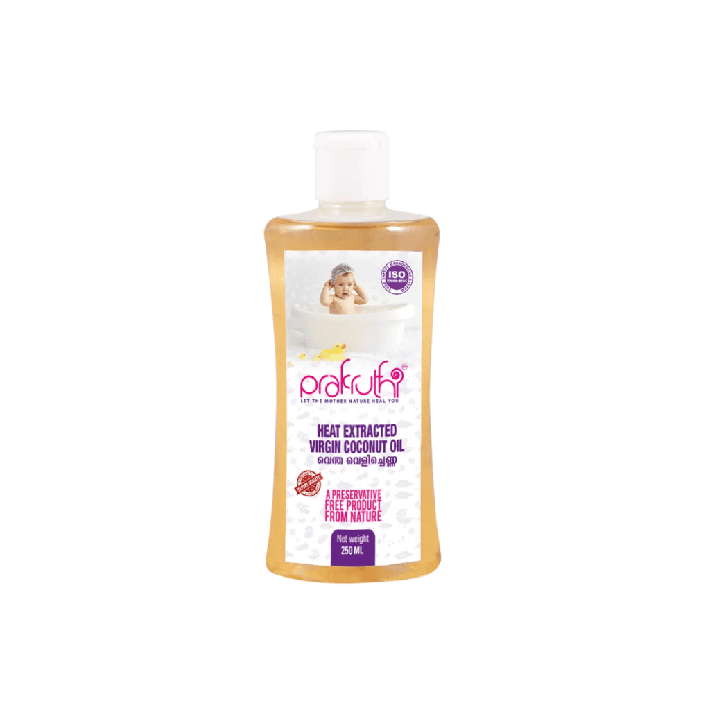 Prakruthi Pure Baby Massage Oil | Heat Extracted Virgin Coconut Oil (Ventha Velichenna) | Traditional | For Newborns, Babies, Toddlers | Urukku Velichenna | Nourish, Protect, Boost Immunity | 250 ml