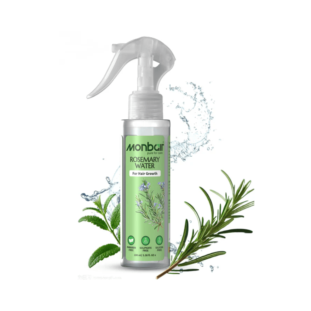 Rosemary Water for Hair Growth - Infused with Bhringraj, Brahmi, Ashwagandha, Neem, and Tea Tree Oil | Paraben-Free, Sulfate-Free, Silicone-Free - 100 ml