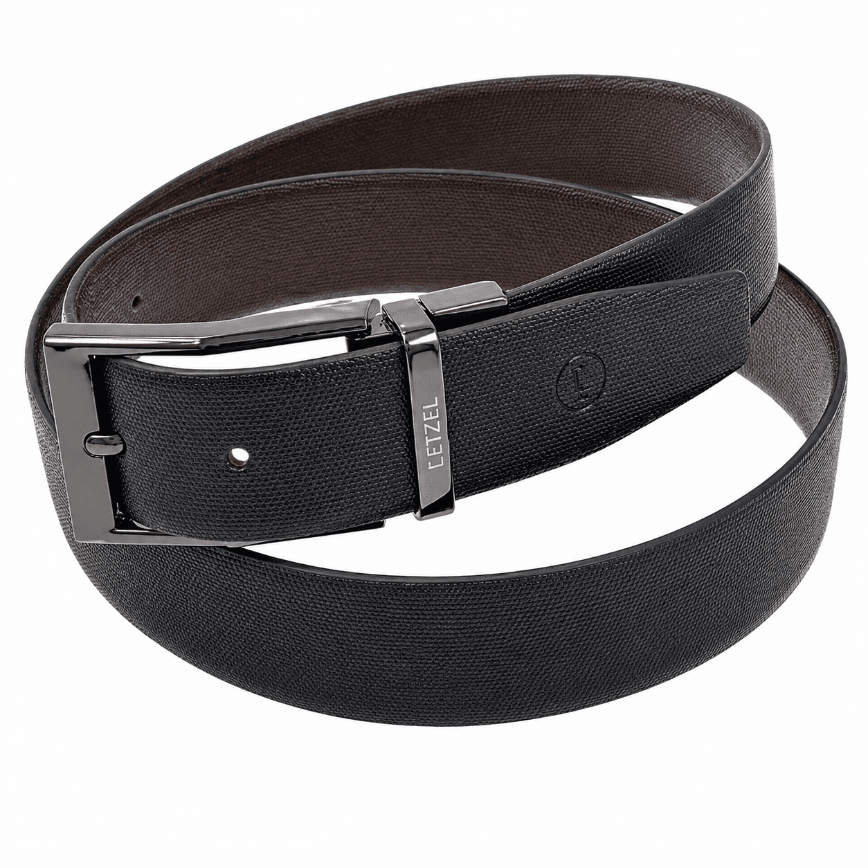 Genuine Leather Reversible Belt With Pin Buckle (Black/Brown) – RB2666