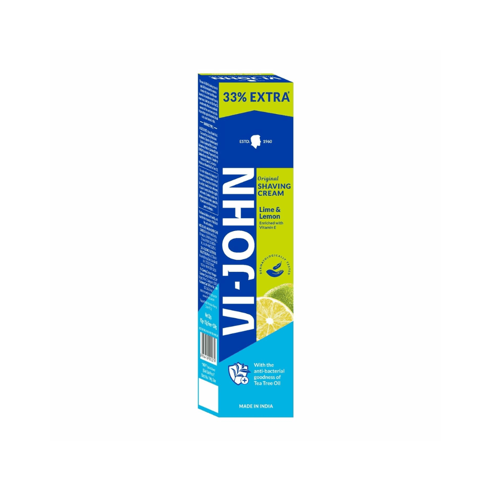 VI JOHN LIME & LEMON SHAVING CREAM 124 GM TUBE