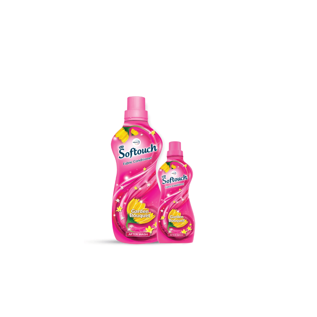 SOFTOUCH GARDEN BOUQUET LIQUID FABRIC CONDITIONER WITH JASMINE & FRESH ROSES FRAGRANCE 860ML + 210ML