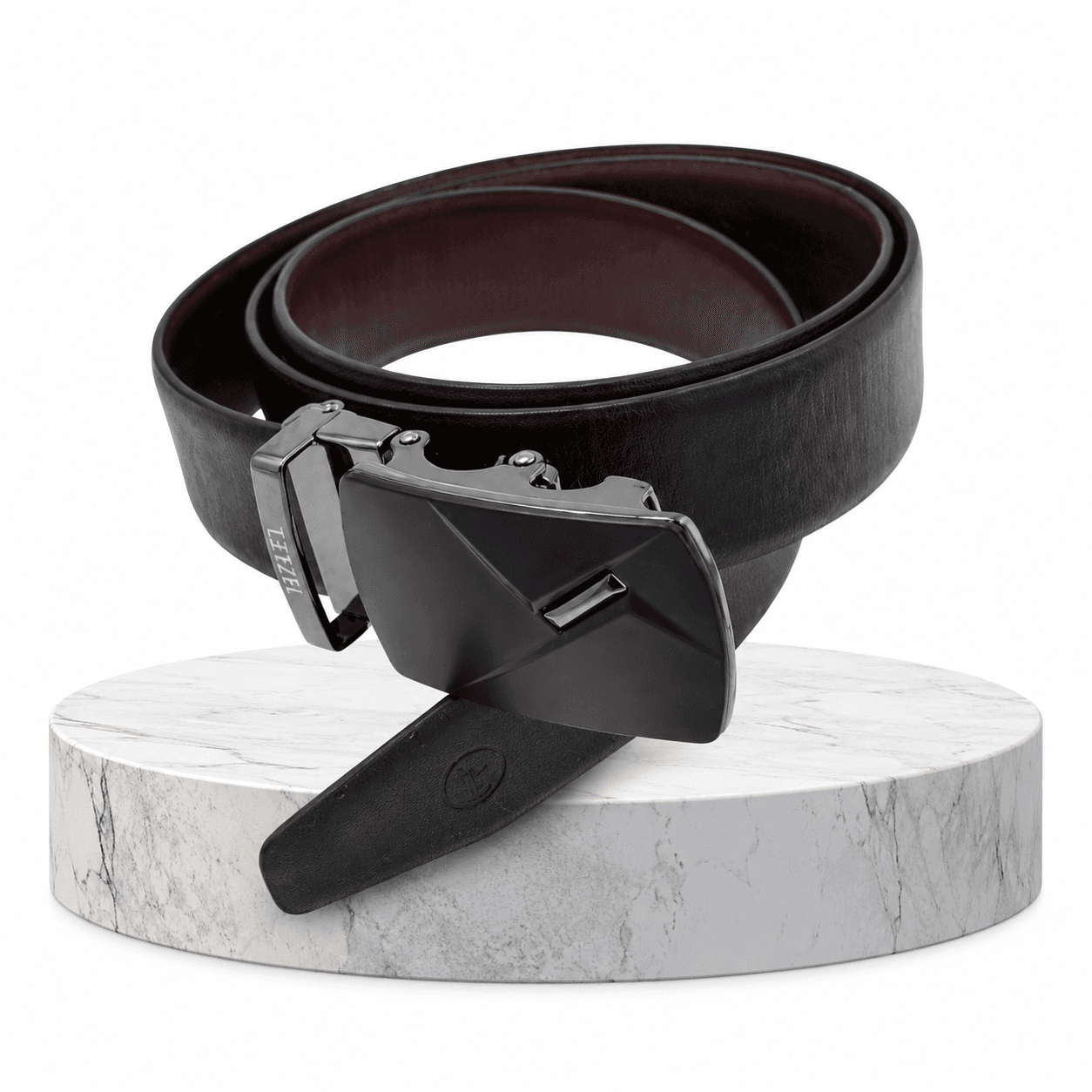 Genuine Leather Reversible Belt With Auto Buckle (Black/Brown) – RB772