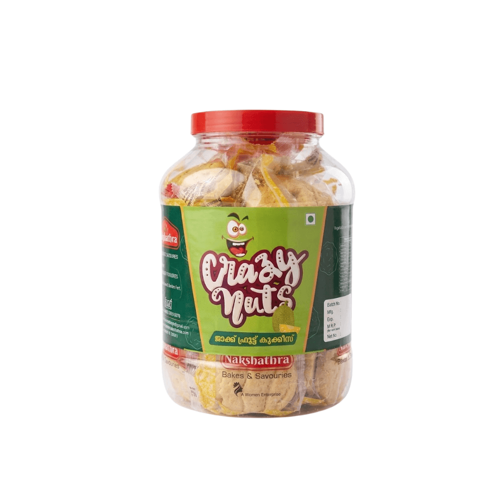 NAKSHATHRA BAKERS & SAVOURIES - JACKFRUIT COOKIES 2 x 20 POUCHES PER JAR