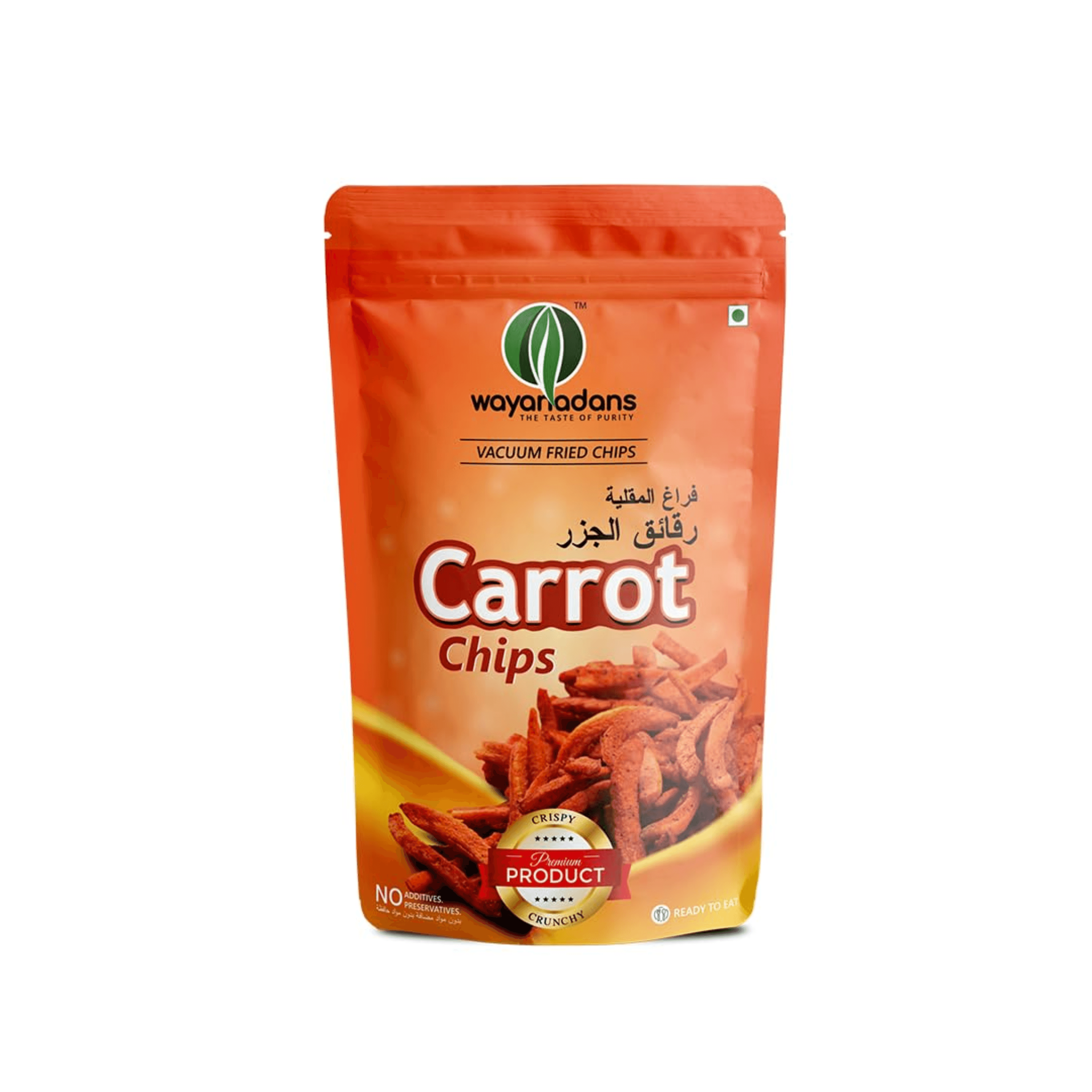 WAYANADANS - Salted Flavor Carrot Chips - Healthy Vacuum Fried Snacks (Pack Of 3) 30g