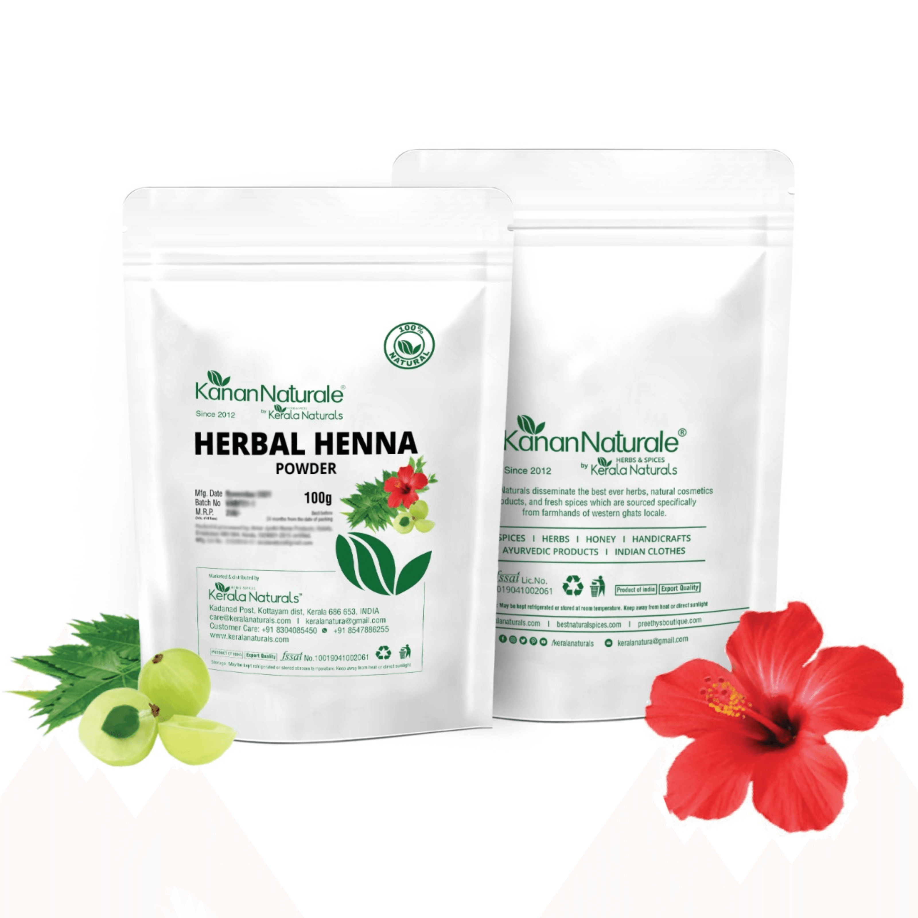 KERALA NATURALS - Herbal Henna Powder 100g