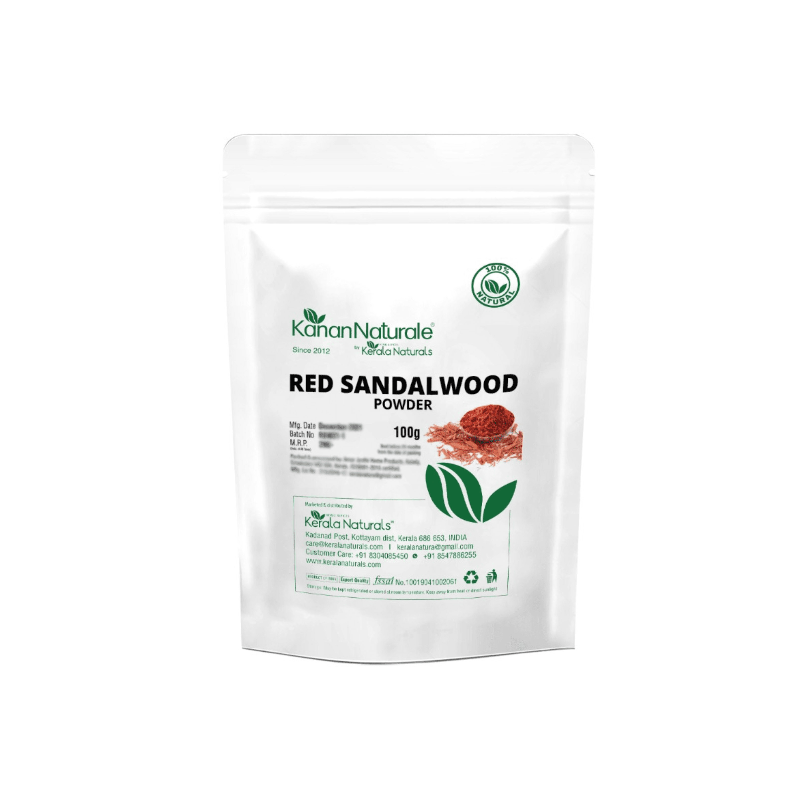 KERALA NATURALS - Red Sandalwood Powder 100g