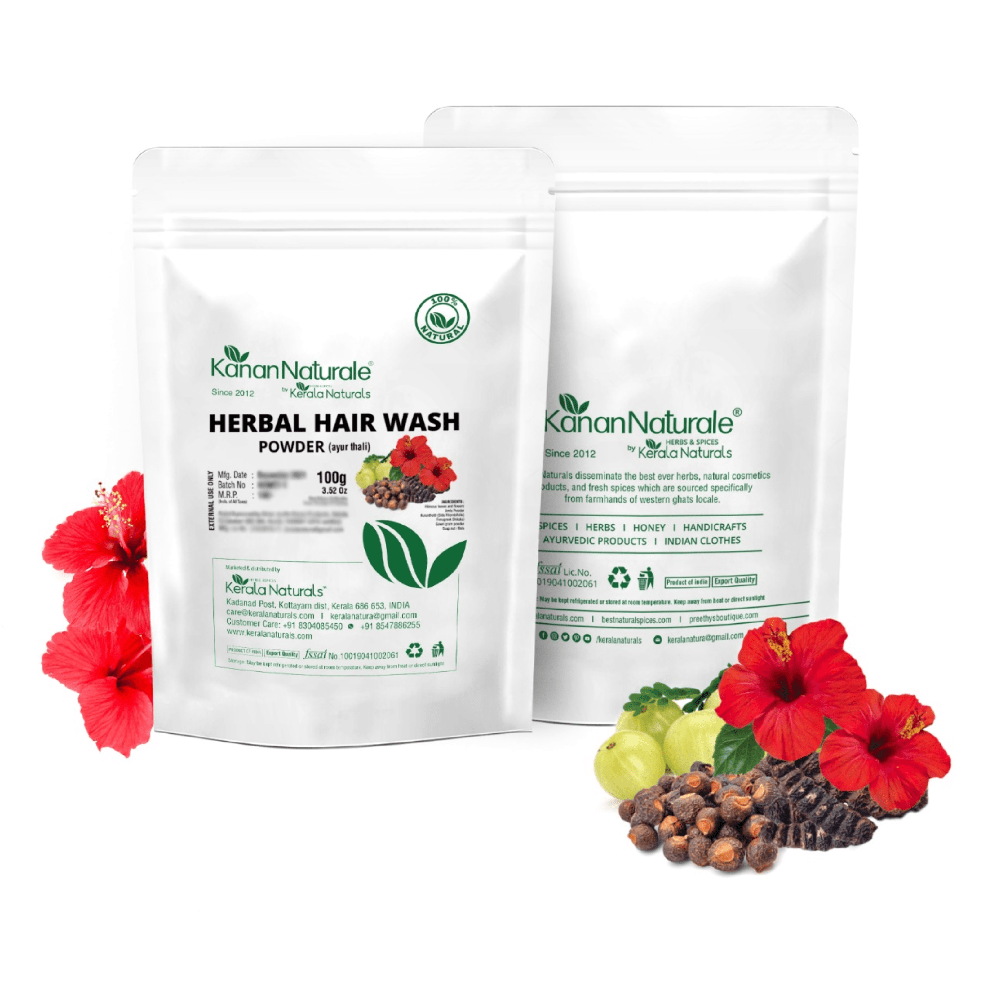 KERALA NATURALS - Ayur Thali Herbal Hair Wash Powder 100g
