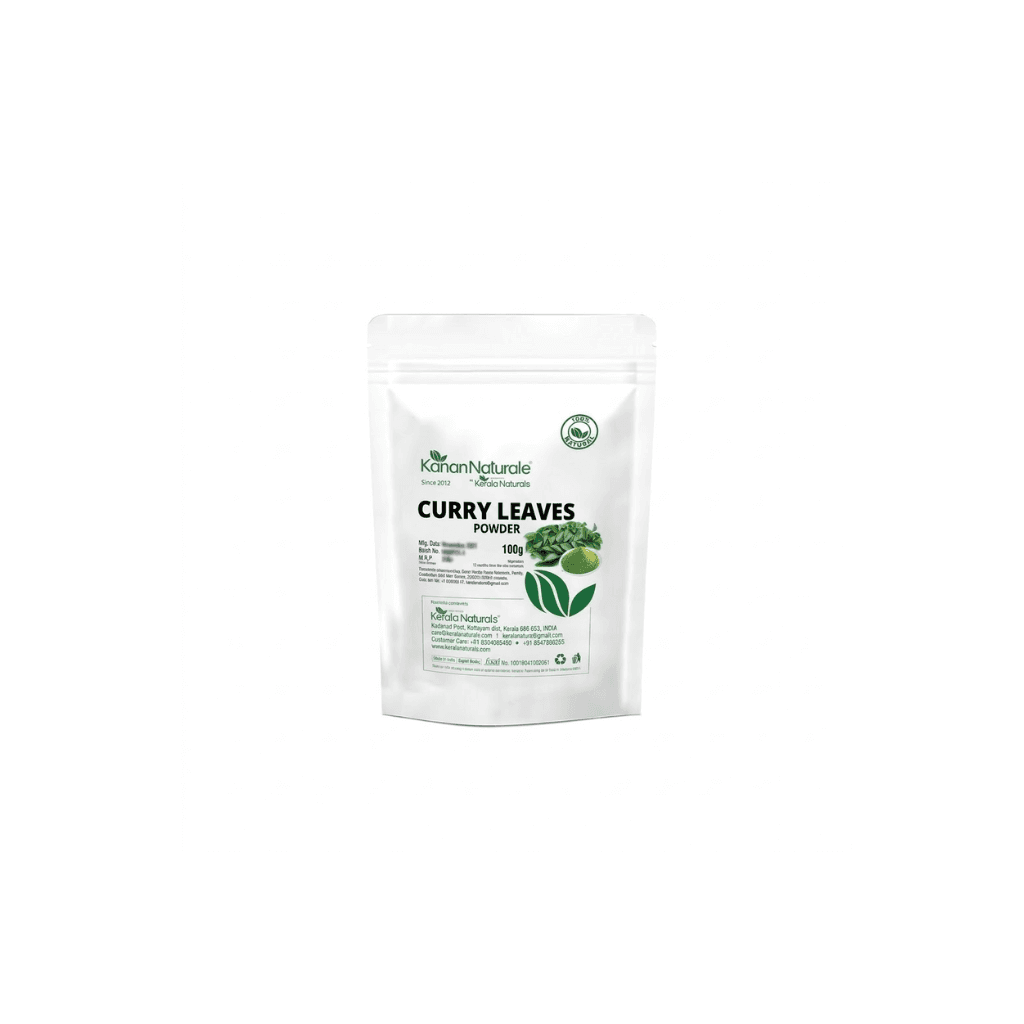 KERALA NATURALS Curry Leaves Powder (Murraya koenigii) 100gm - 100% Pure & Natural - Moisturise the scalp - Prevent Hair Loss - Promote Hair Growth