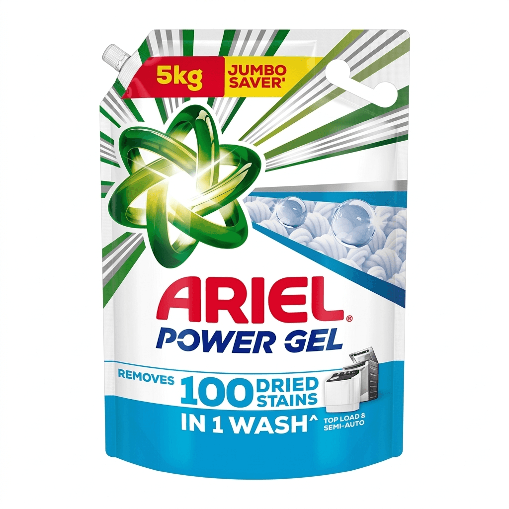 ARIEL POWER GEL LIQUID DETERGENT FOR TOP LOAD & SEMI AUTO 5KG