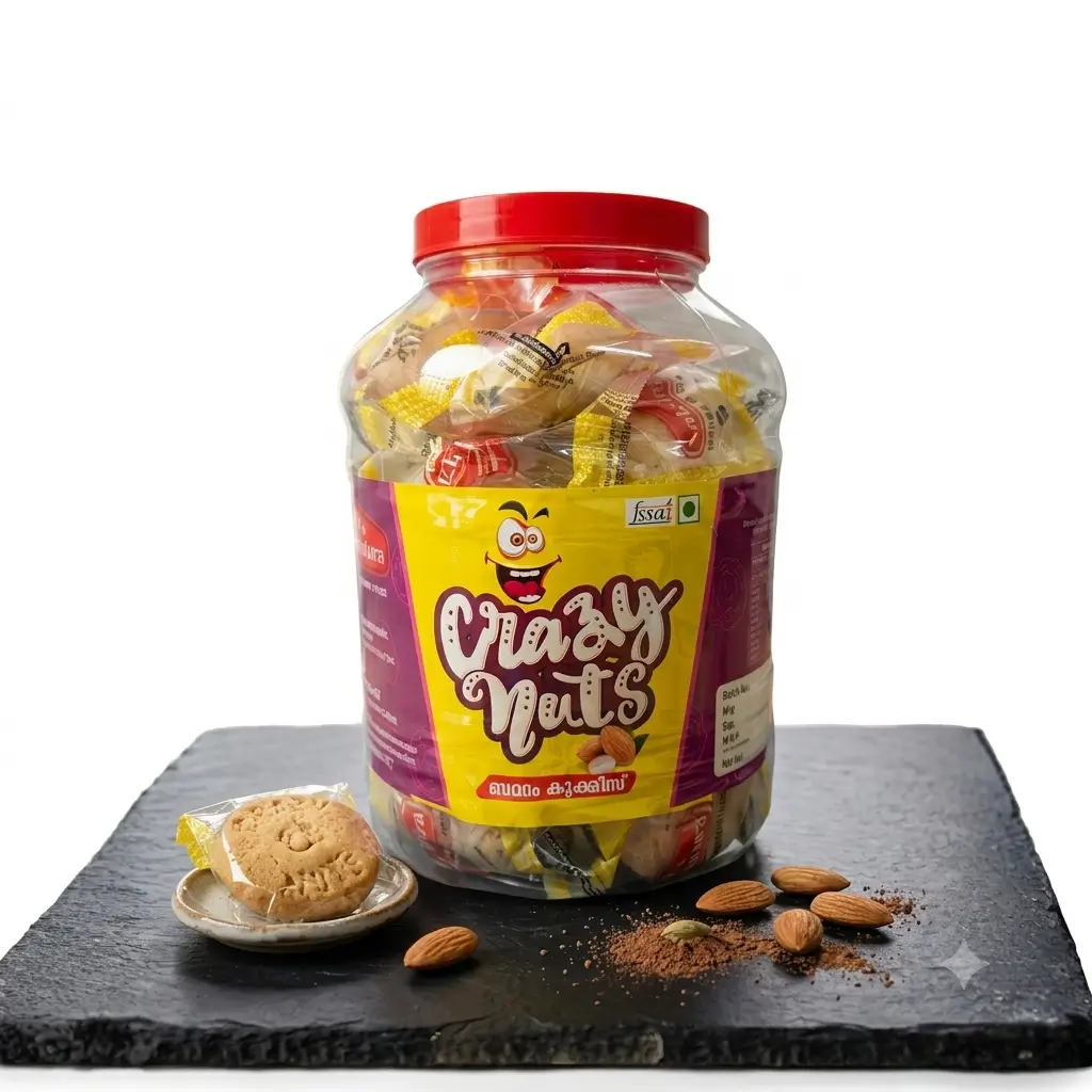 NAKSHATHRA BAKERS & SAVOURIES - Badam Cookies – 2 × 20 pouches per jar