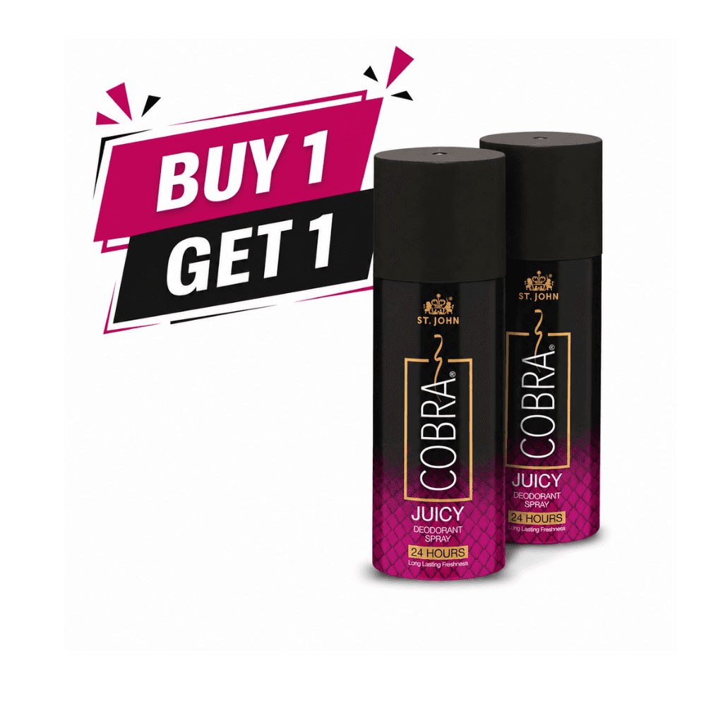 ST.JOHN COBRA DEODORANT SPRAY JUICY FOR MEN & WOMEN 150ML BUY 1 GET1 FREE
