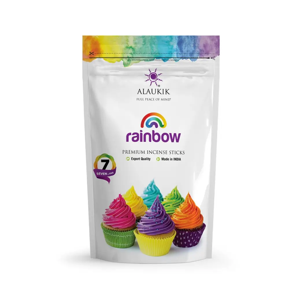 ALAUKIK - Rainbow Premium Incense Sticks Jumbo zipper 7 in 1 - 270g