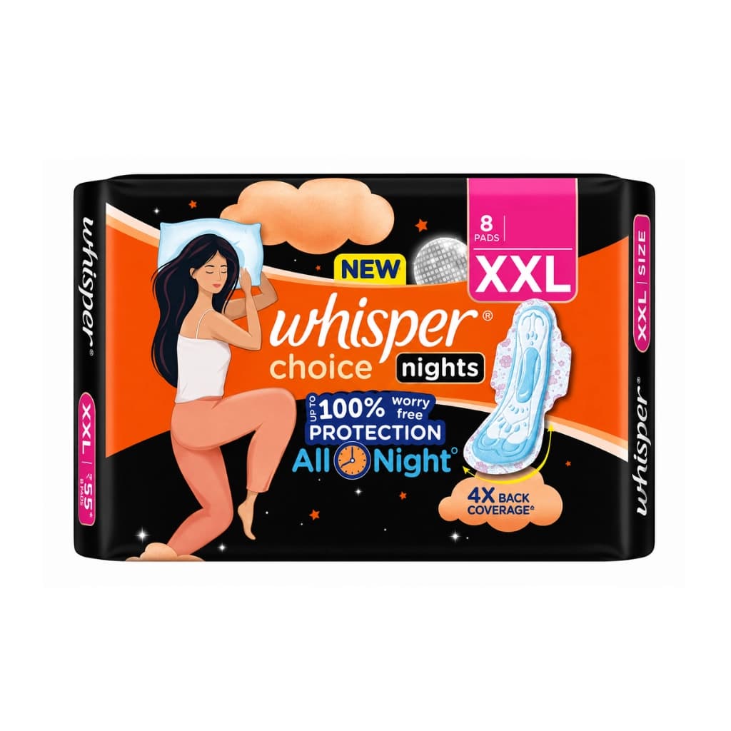 WHISPER CHOICE NIGHTS XXL SANITARY PADS 6 COUNT