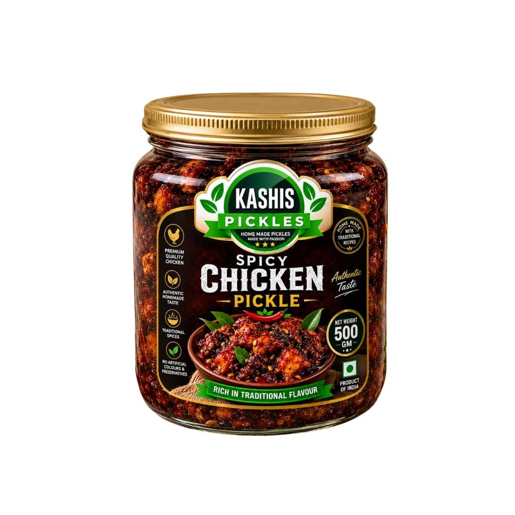 KASHIS PICKLE - SPICY CHICKEN PICKLE 500GM