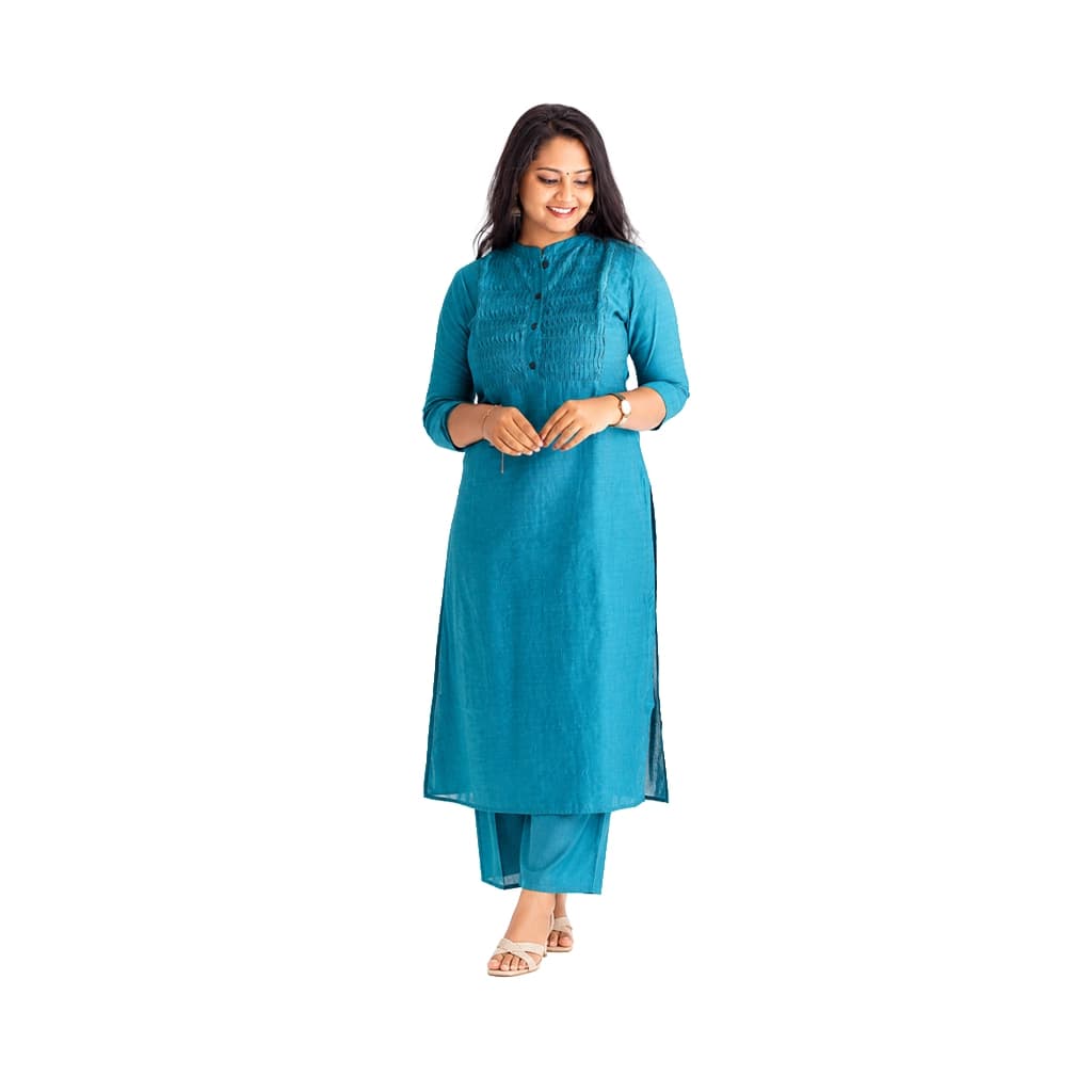 BLUE AURA KURTI(WITH LINING)
