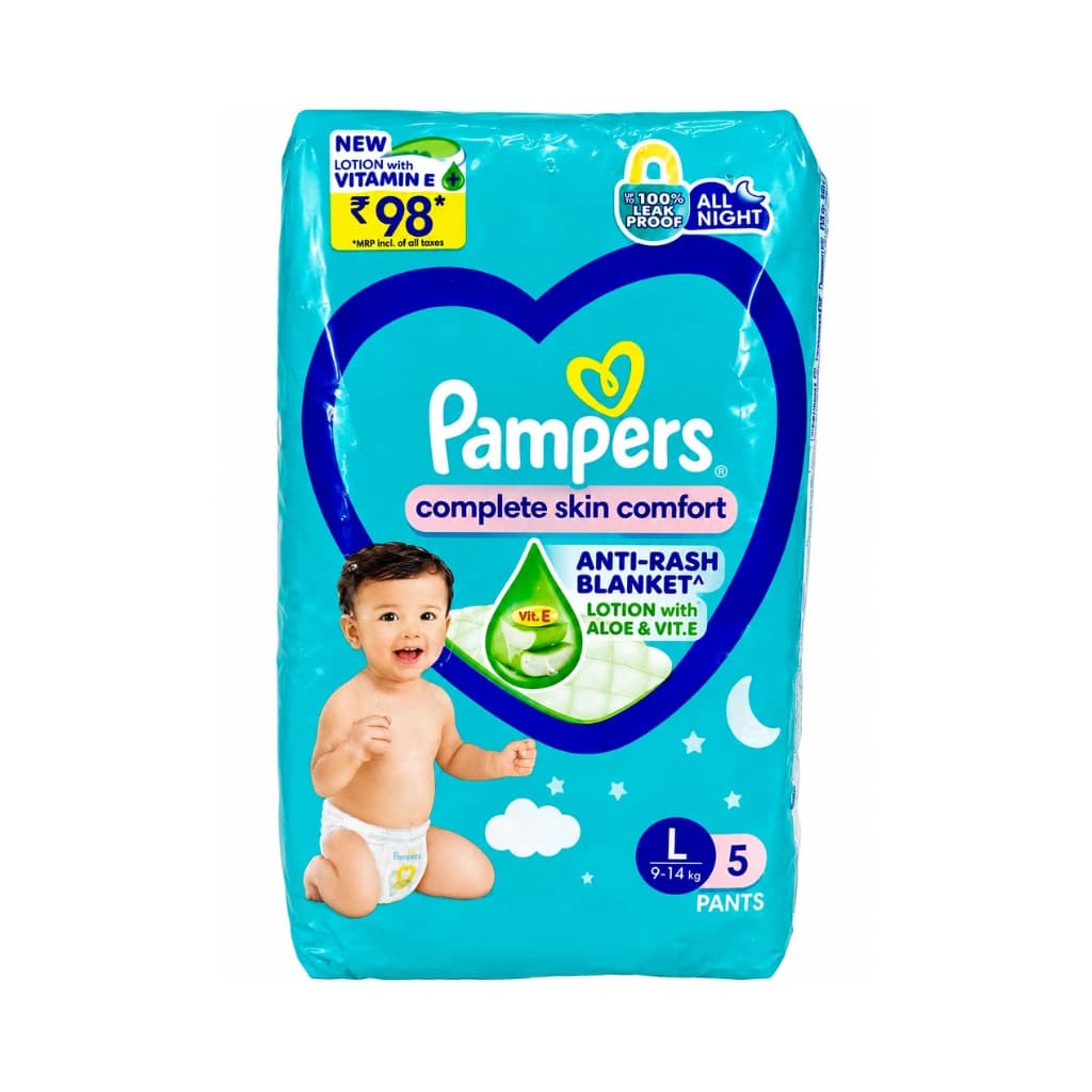 PAMPERS COMPLETE SKIN COMFORT PANTS L 5 COUNT