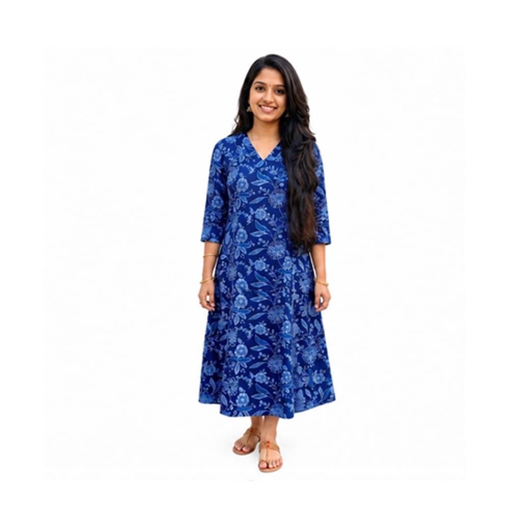 KURTI A-MI( A line feeding top) Blue Meadow