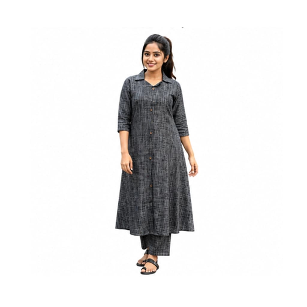 CHARCOAL ELEGANCE KURTI(WITH LINING CODE SET)