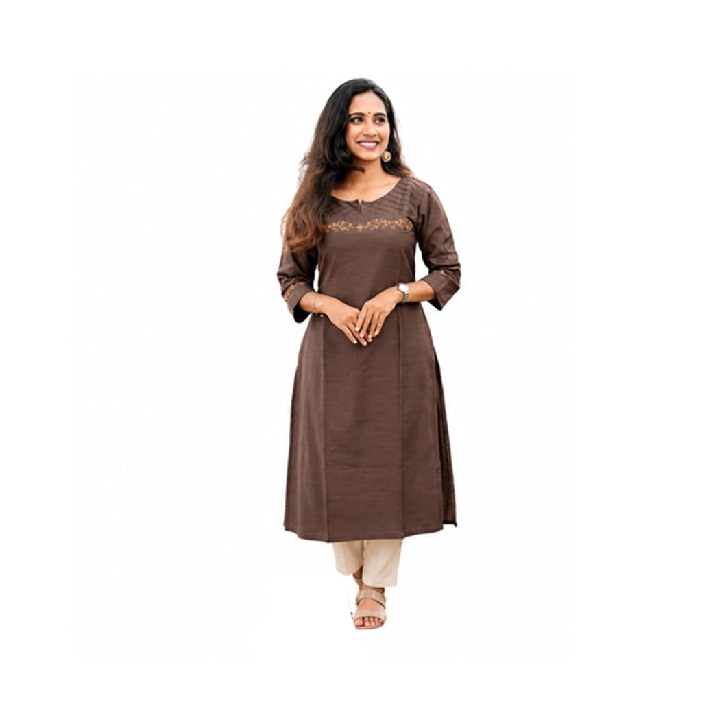 KURTI A-IB(with lining) COFFEE LEAF KURTI