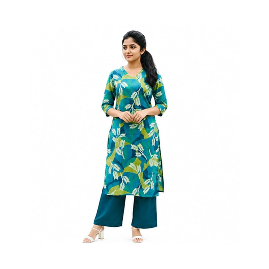 KURTI A-NE(withlining code set) GREEN TIDE ELEGANCE