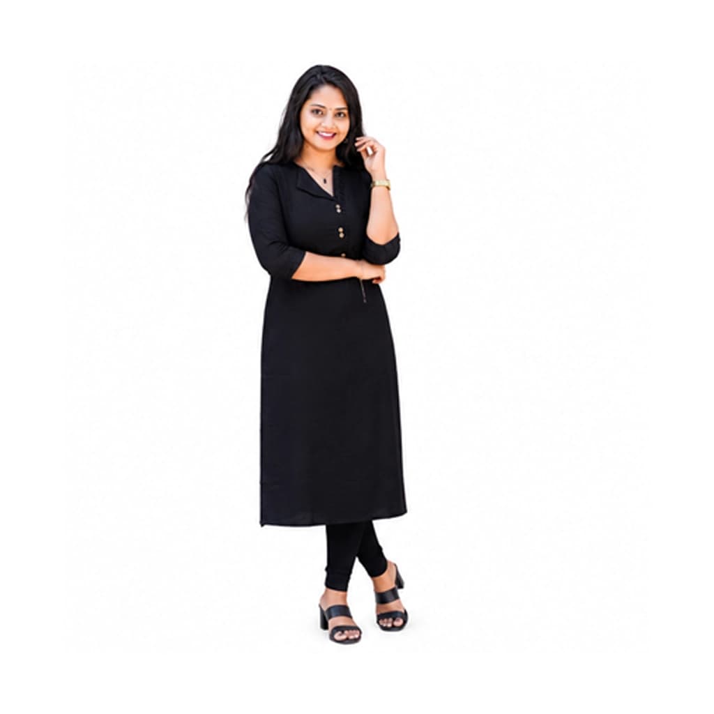 JET BLACK KURTI ( WITH LINING )