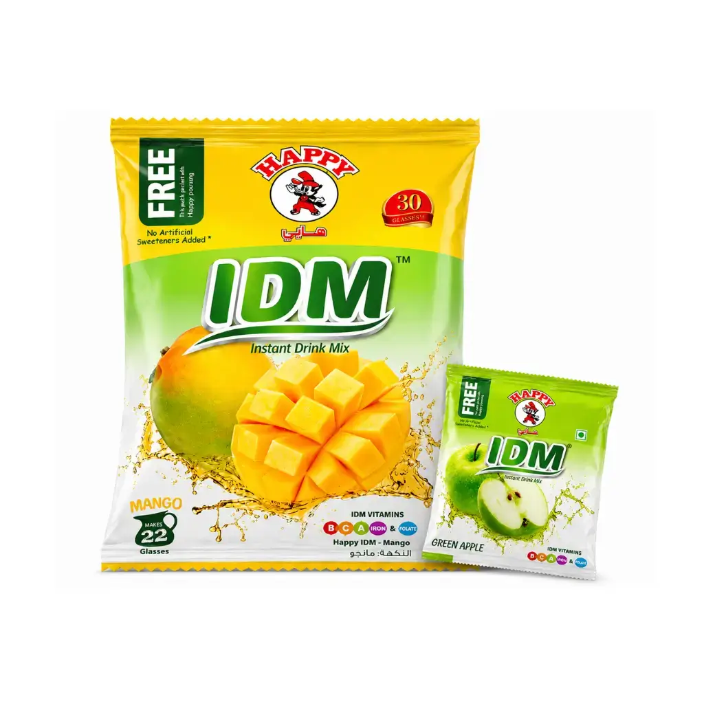 HAPPY IDM MANGO INSTANT DRINK MIX 500 GM / 1 PACK HAPPY IDM 75 GM FREE WITH THIS PACK