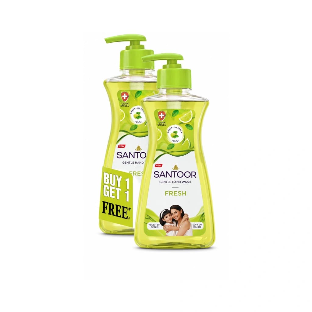 SANTOOR FRESH HANDWASH SWEET LIME PEEL & TULSI 200ML BUY 1 GET 1 FREE