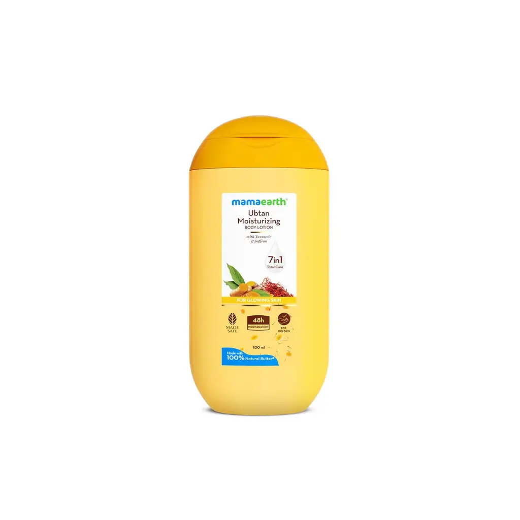 MAMAEARTH UBTAN MOSTURIZING BODY LOTION WITH TURMERIC & SAFFRON 100 ML