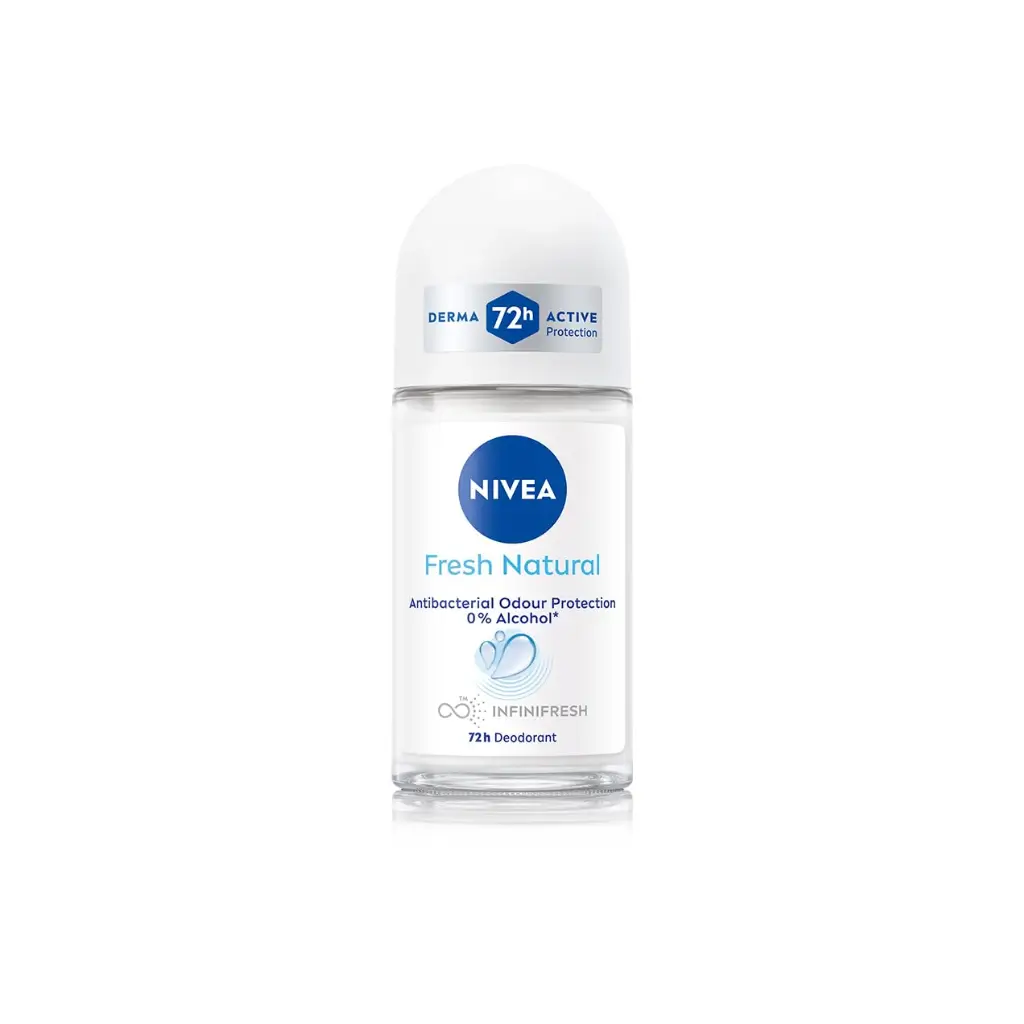 NIVEA FRESH NATURAL ROLL ON DEODORANT ANTI BACTERIAL ODOUR PROTECTION 50 ML