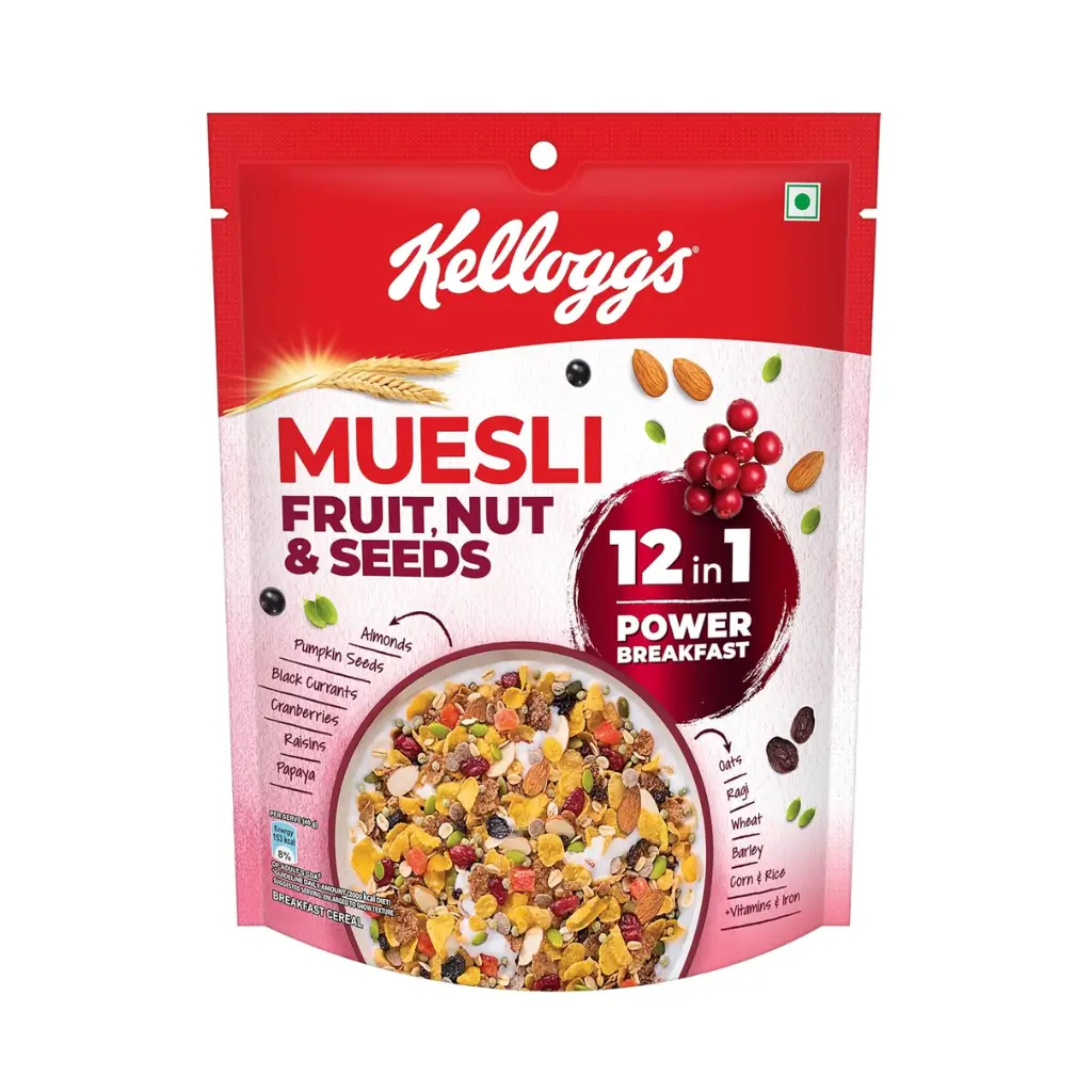 KELLOGGS MUESLI FRUIT NUT & SEEDS 12 IN 1 POWER BREAKFAST 240GM