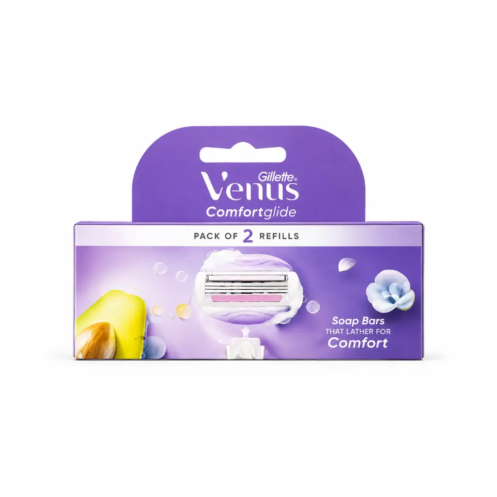 GILLETTE VENUS COMFORTGLIDE HAIR REMOVAL RAZOR / PACK OF 2 REFILLS