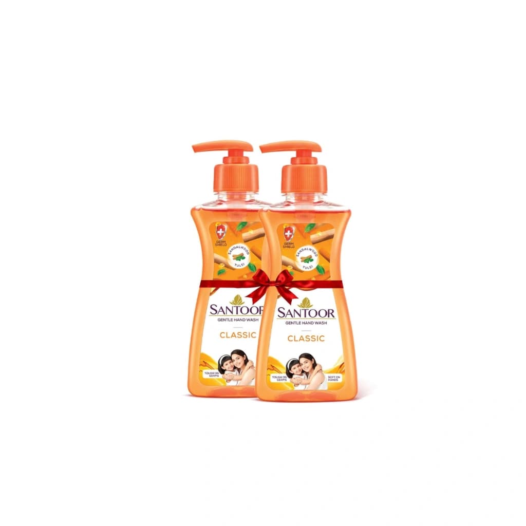 SANTOOR GENTLE HAND WASH CLASSIC SANDALWOOD TULSI 200ML BUY1 GET1 FREE
