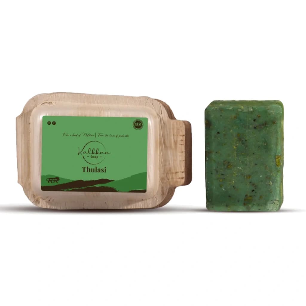 GO ORGANICS KALKKAN THULASI HERBAL SCRUB SOAP 100G PACK OF 3