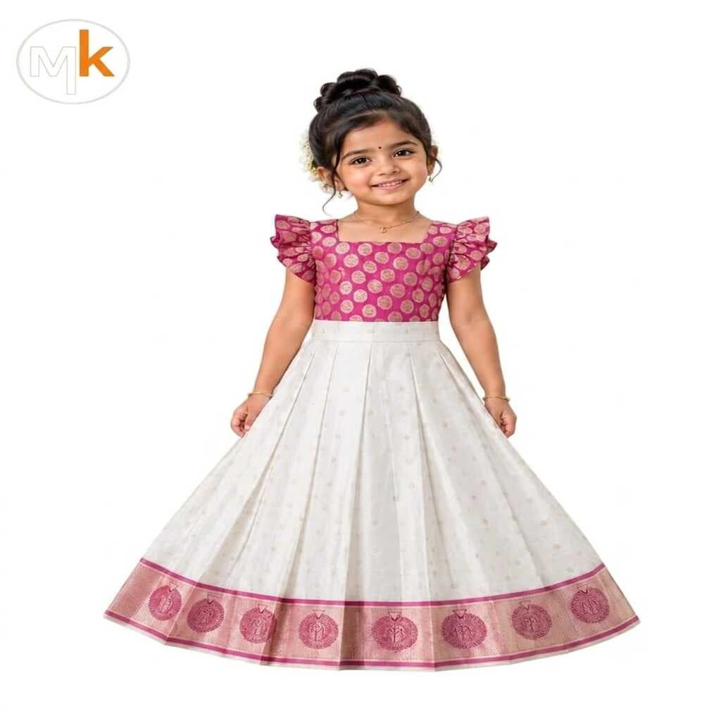 MK FABRICS ETHNIC SILK SKIRT AND BLOUSE SET
