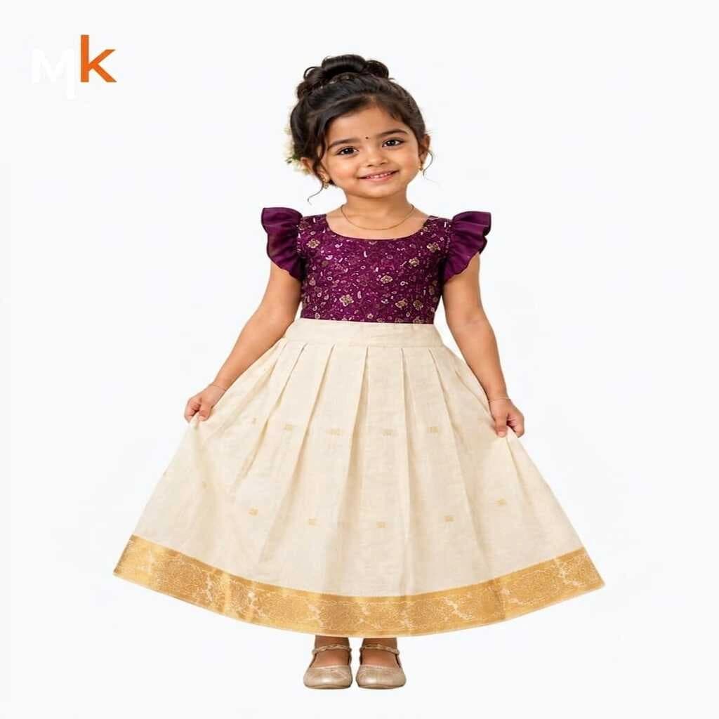 MK FABRICS SILK SKIRT AND BLOUSE SET